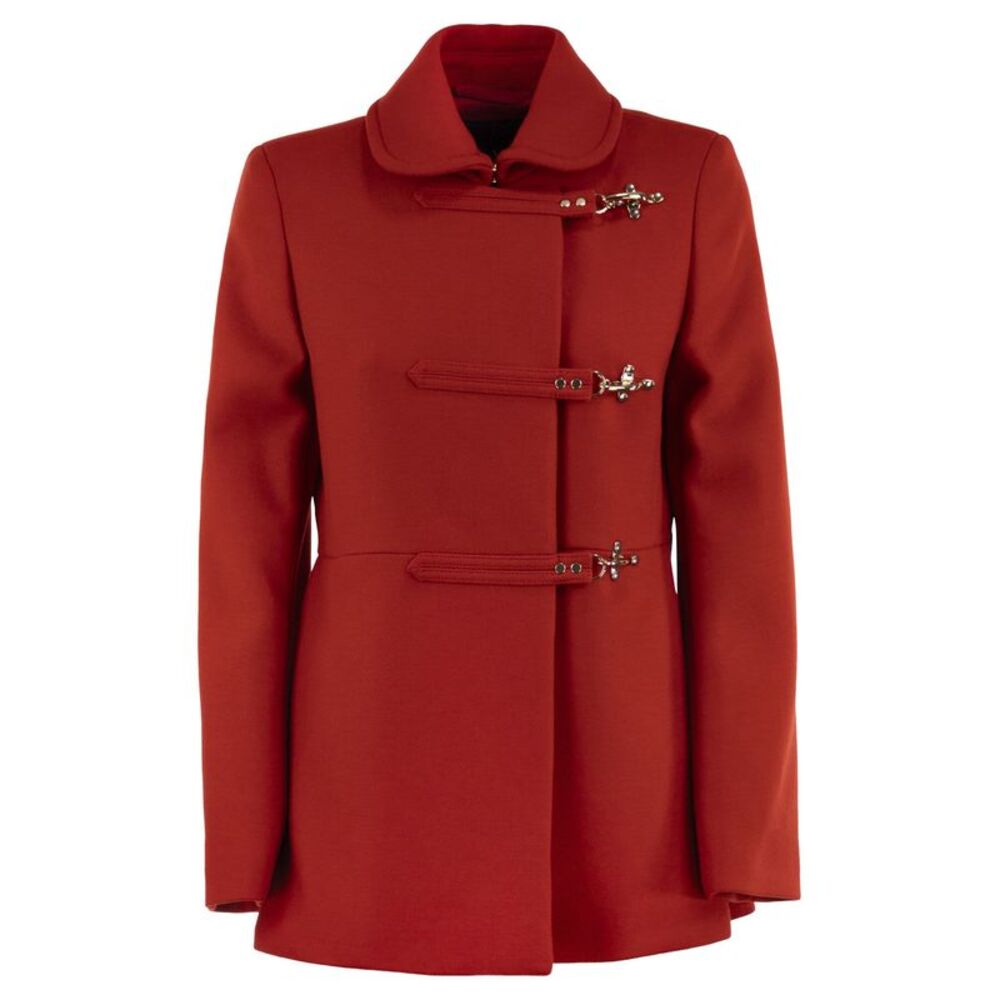 Fay Women Wool-Blend Short Coat With 3 Ganci